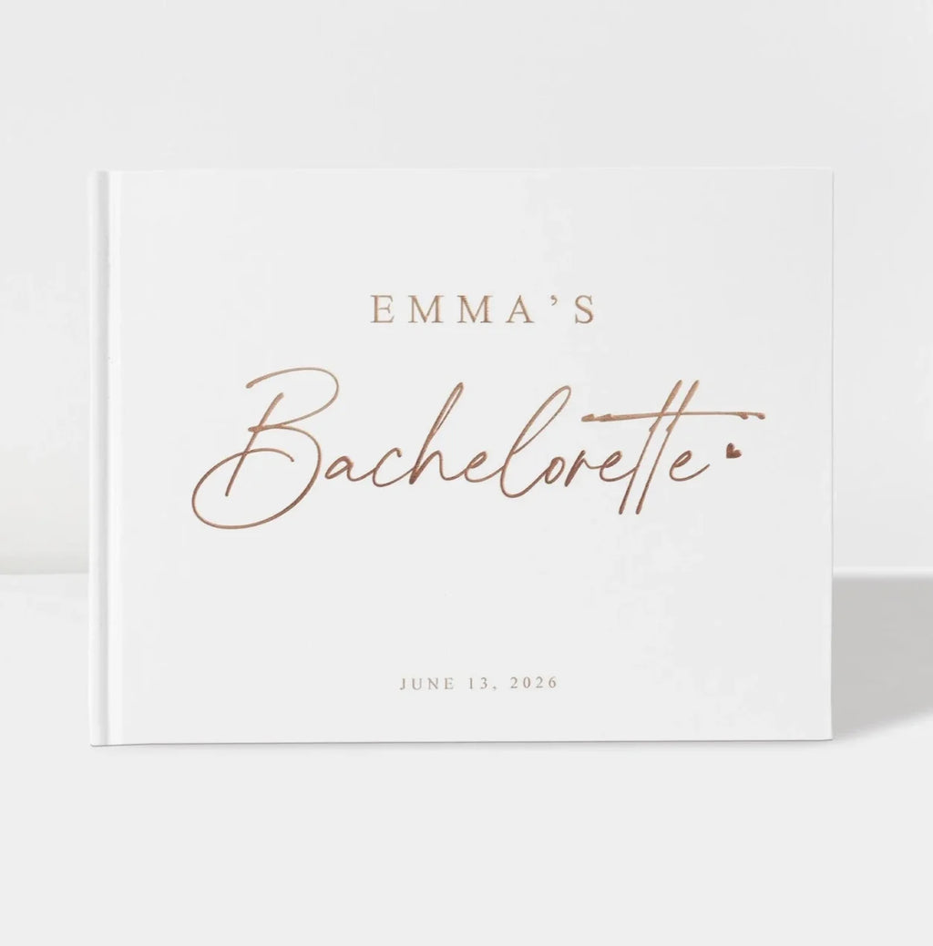 Personalized Wedding Guest Book For Engagement Bachelorette Party Birthday Bridal Shower Keepsake Book Horizontal Signature Book