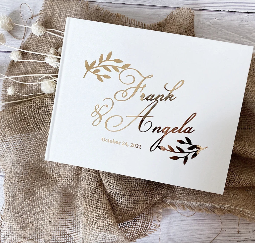 Personalized Wedding Guest Book Anniversary Birthday Baptism Decor Message Book Couples Keepsake Book Signing Book Photo Albums