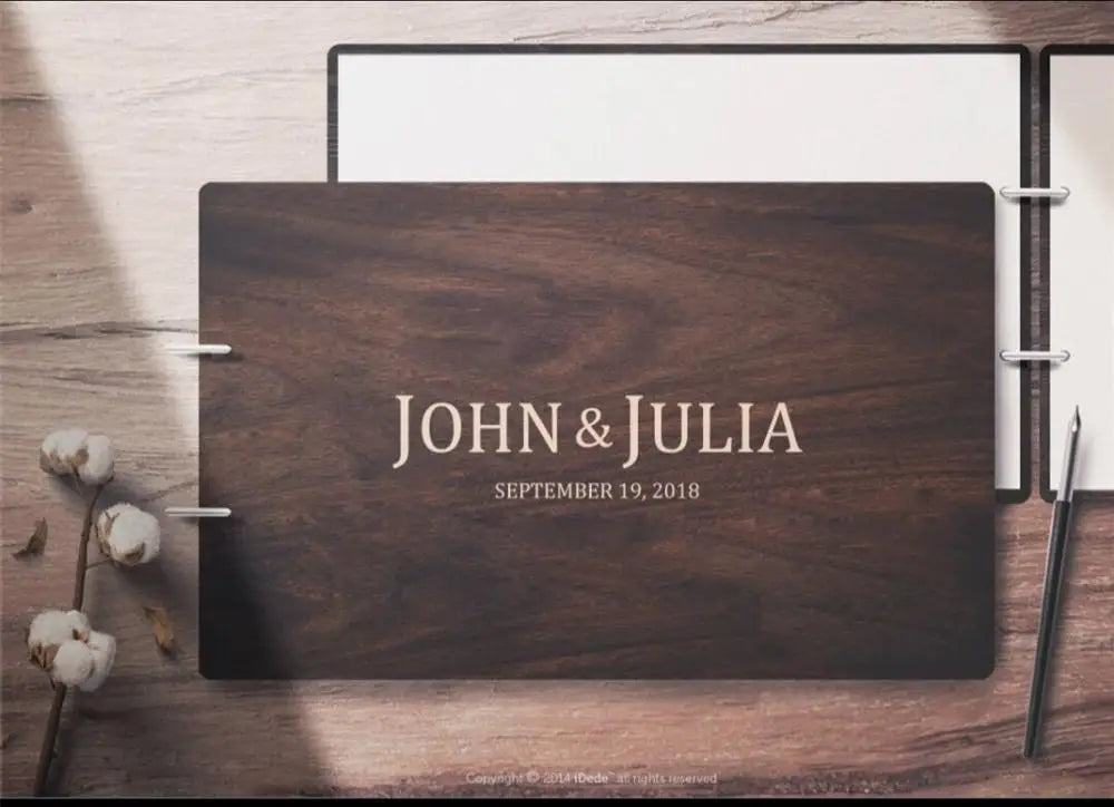 Personalized A4 Wedding Guest Book Rustic Wedding Guestbook Wood Guest Book Engagement Anniversary Gift Wedding Sign Book
