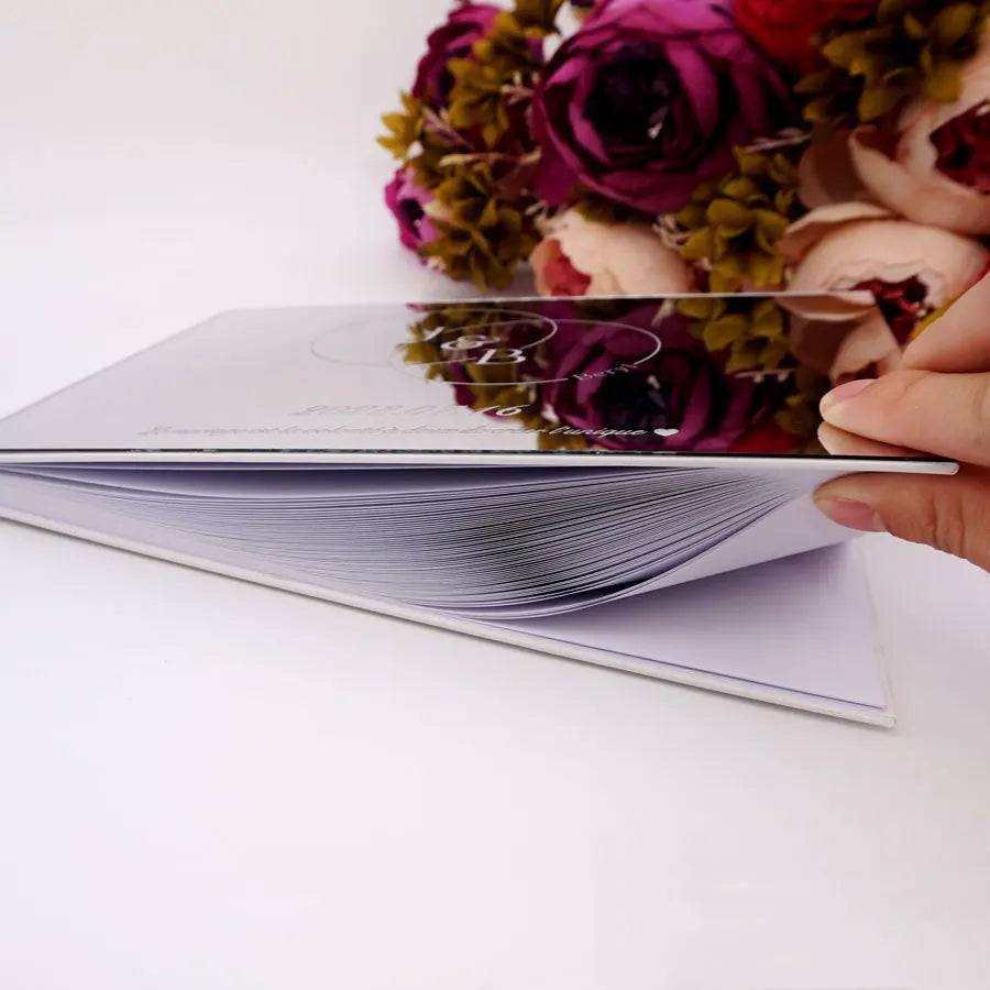 Wedding Personalized Acrylic Mirror Marriage Guest-Book Custom Engagement Memorial Bridal Shower Book
