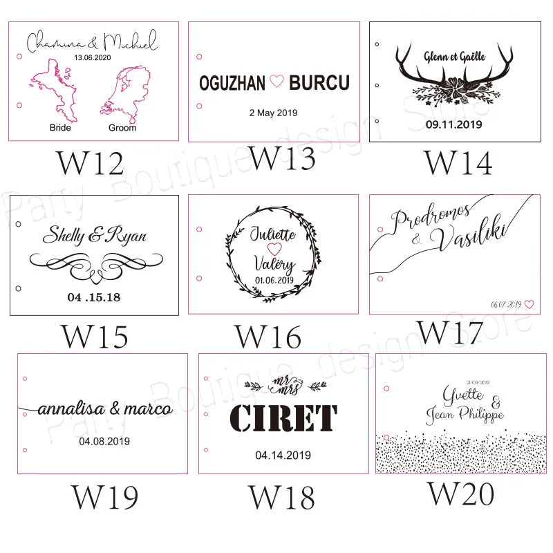 Personalized Wedding Guest Book, Wedding Photo Album Gift Custom Bride & Groom Wooden Kraft Guest Book