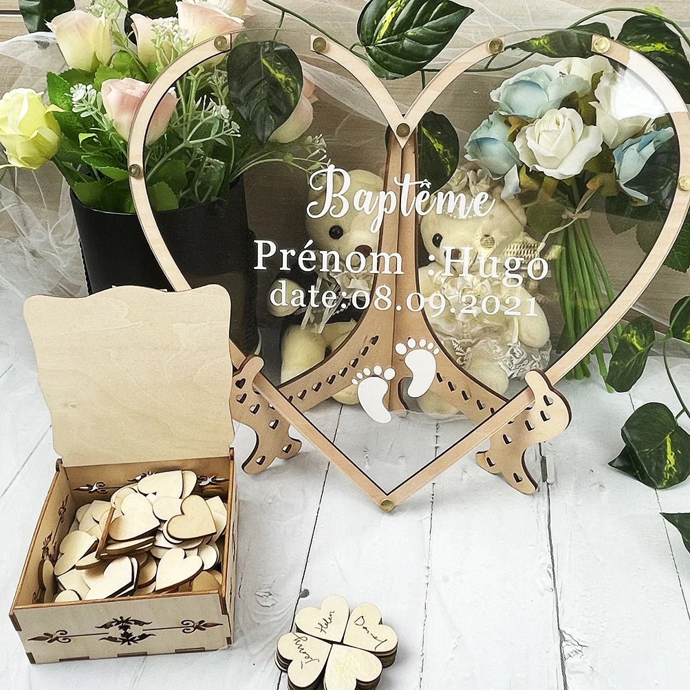 Personalized  Signature Baptism Guest book Kids Name Date Baptême For Baptism Party Decoration Batby Shower