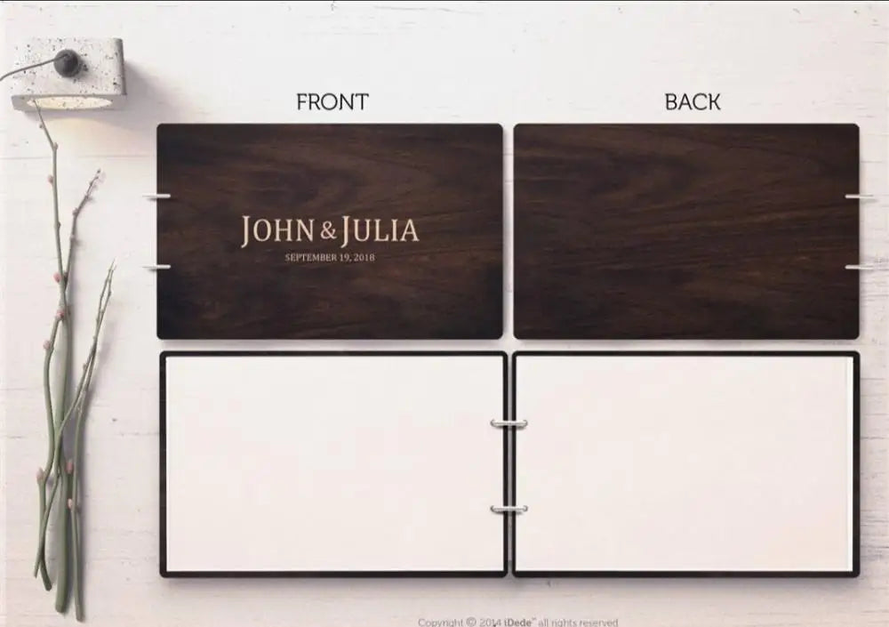 Personalized A4 Wedding Guest Book Rustic Wedding Guestbook Wood Guest Book Engagement Anniversary Gift Wedding Sign Book