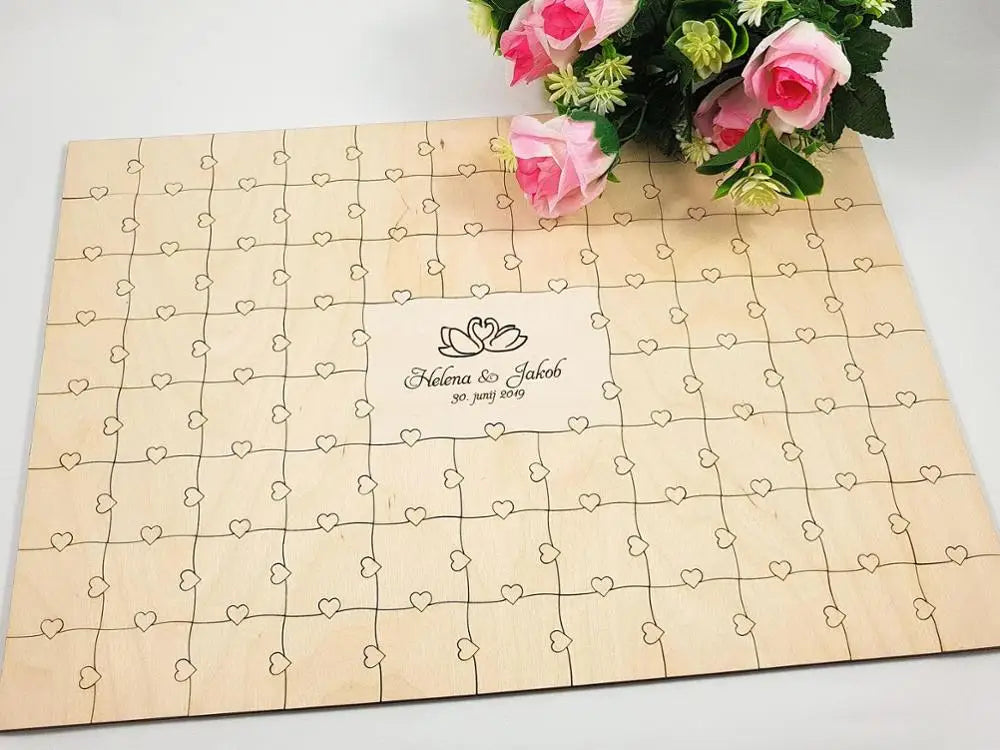 piece Custom Wedding Puzzle Guest Book, Custom Wedding Book, Wedding Guest Book Alternative, Wedding, Custom Heart Puzzle
