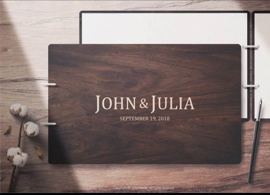 Personalized A4 Wedding Guest Book Rustic Wedding Guestbook Wood Guest Book Engagement Anniversary Gift Wedding Sign Book