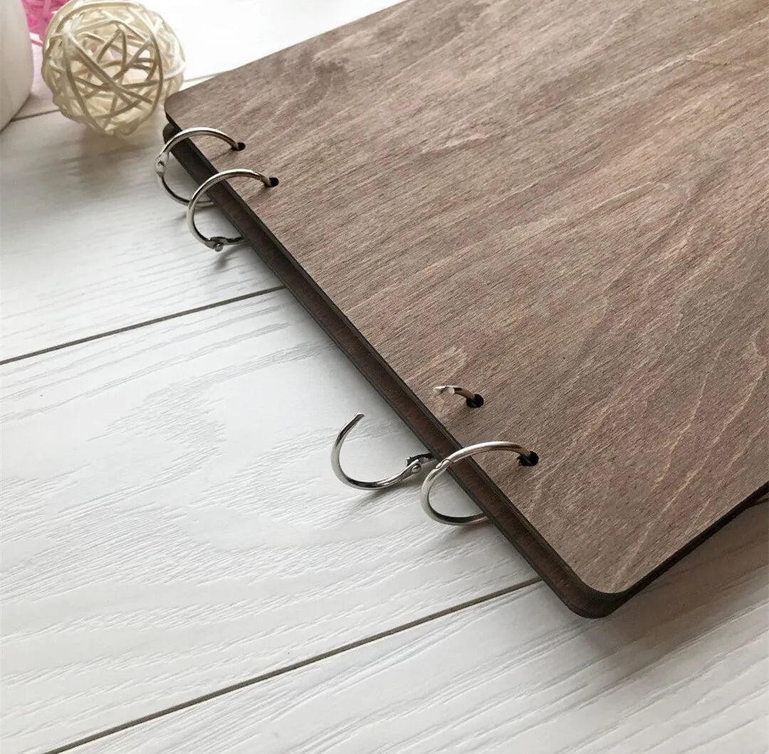 Personalized A4 Wedding Guest Book Rustic Wedding Guestbook Wood Guest Book Engagement Anniversary Gift Wedding Sign Book
