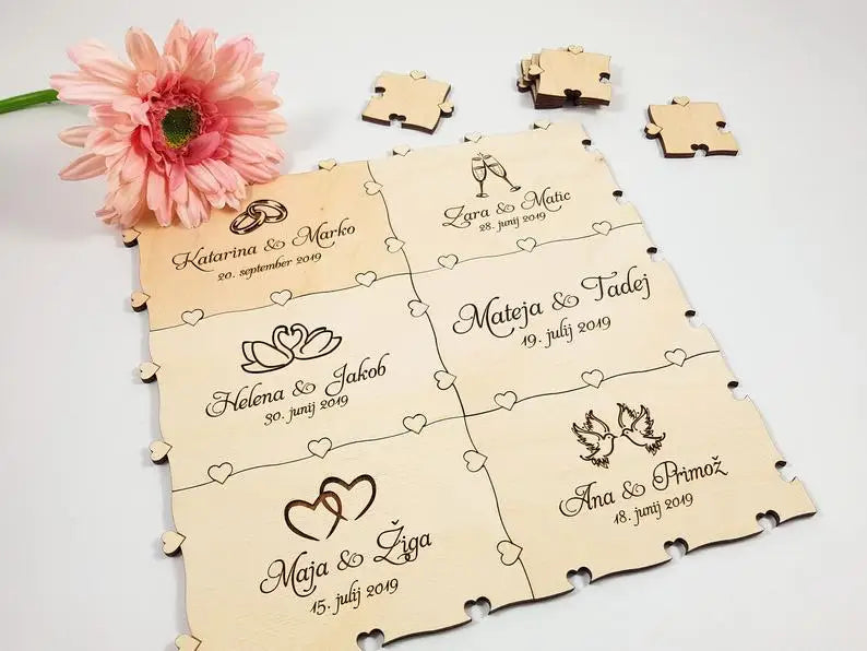 piece Custom Wedding Puzzle Guest Book, Custom Wedding Book, Wedding Guest Book Alternative, Wedding, Custom Heart Puzzle