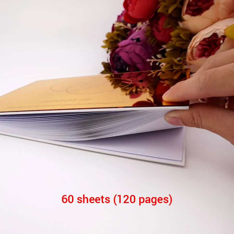 Wedding Personalized Acrylic Mirror Marriage Guest-Book Custom Engagement Memorial Bridal Shower Book