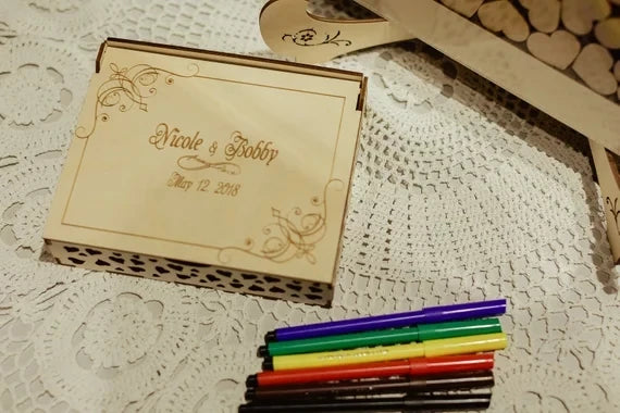 Personalize Rustic Wedding Guest Book Alternative Drop Box Custom Wood Wedding Guestbooks Wedding Sign Shadow Box