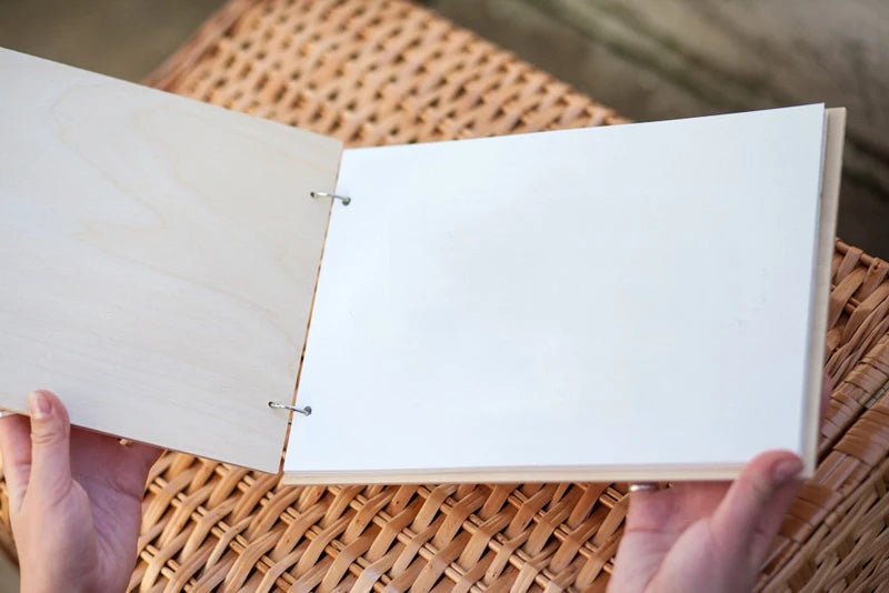 Personalized Wedding Guest Book, Wedding Photo Album Gift Custom Bride & Groom Wooden Kraft Guest Book