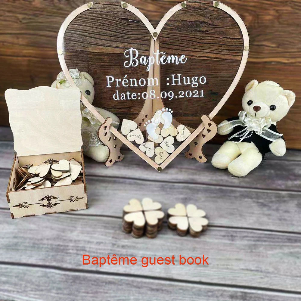 Personalized  Signature Baptism Guest book Kids Name Date Baptême For Baptism Party Decoration Batby Shower