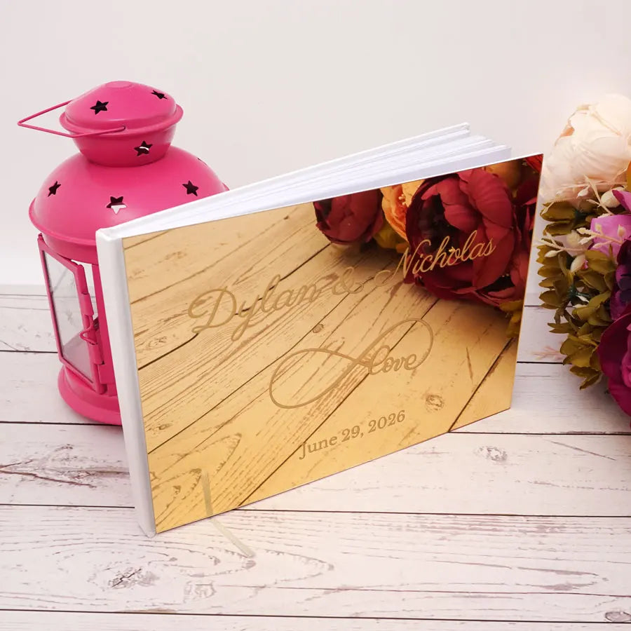 25x18cm Eternal Love Style Personalized Acrylic Mirror Cover Wedding Book Custom Signature Guest Book Party Favors Photo Album