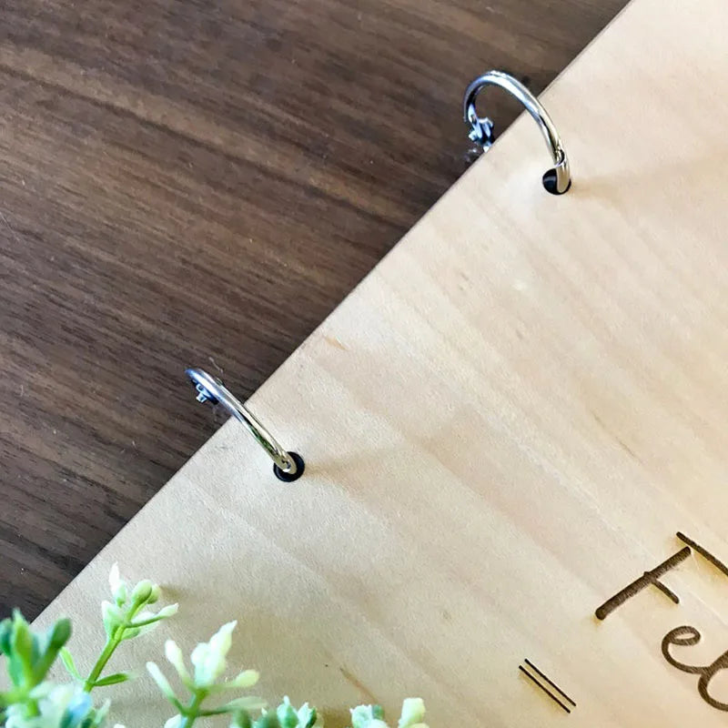 Personalised Engraved "Leaf Design" Wedding Guest Book, Custom Wooden Engagement Guest Book Bridal Favor Gift