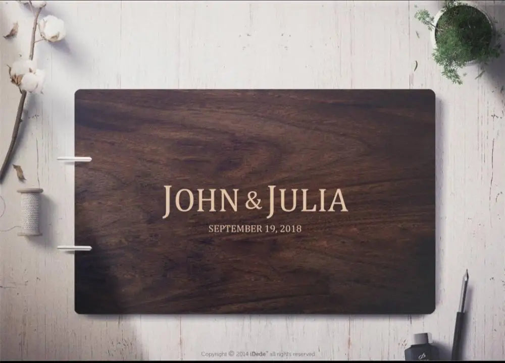 Personalized A4 Wedding Guest Book Rustic Wedding Guestbook Wood Guest Book Engagement Anniversary Gift Wedding Sign Book