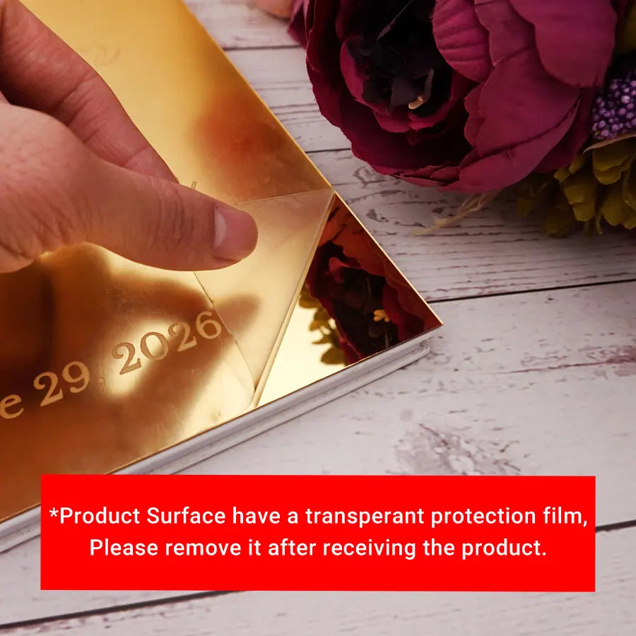 25x18cm Eternal Love Style Personalized Acrylic Mirror Cover Wedding Book Custom Signature Guest Book Party Favors Photo Album