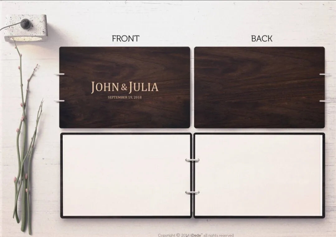 Personalized A4 Wedding Guest Book Rustic Wedding Guestbook Wood Guest Book Engagement Anniversary Gift Wedding Sign Book