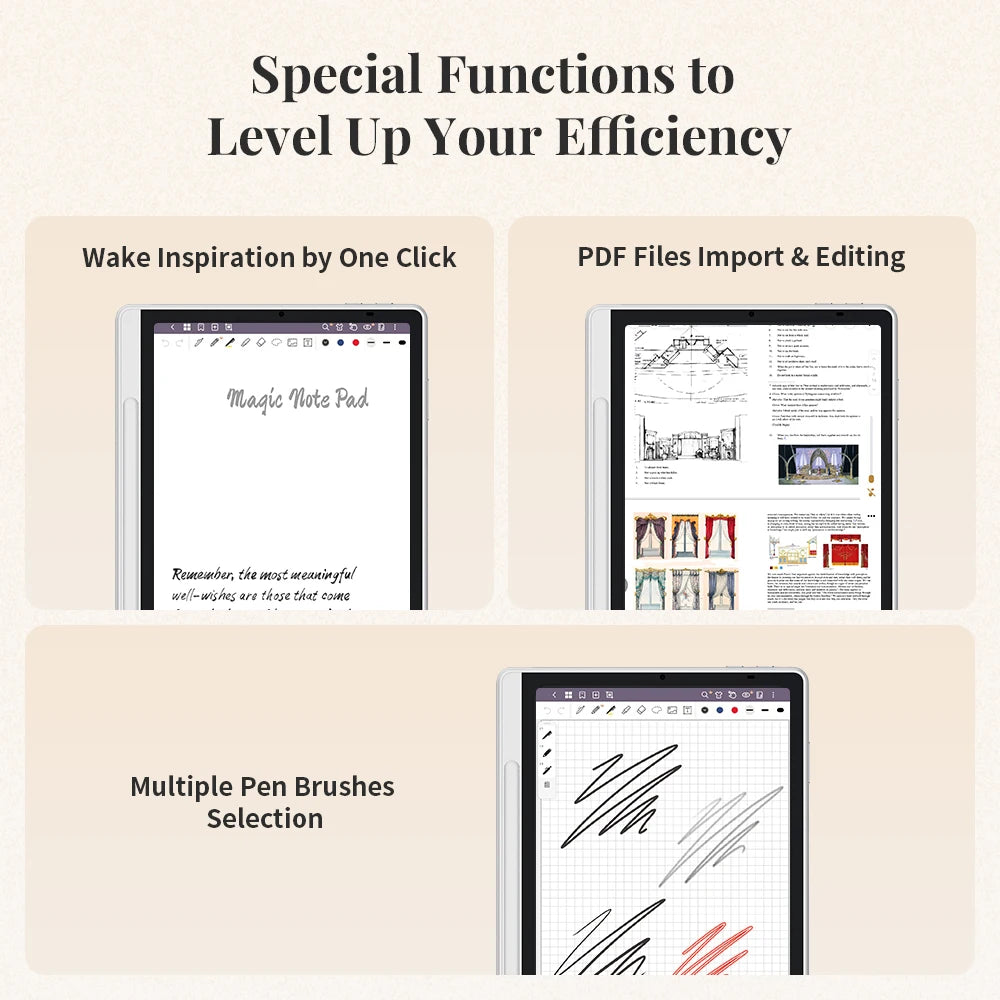 XPPen Magic Note Pad 3-in-1 Color Smart Note Book E-book Reader Android Tablet Ink Paper Light Nature Color 90HZ Refresh Rate