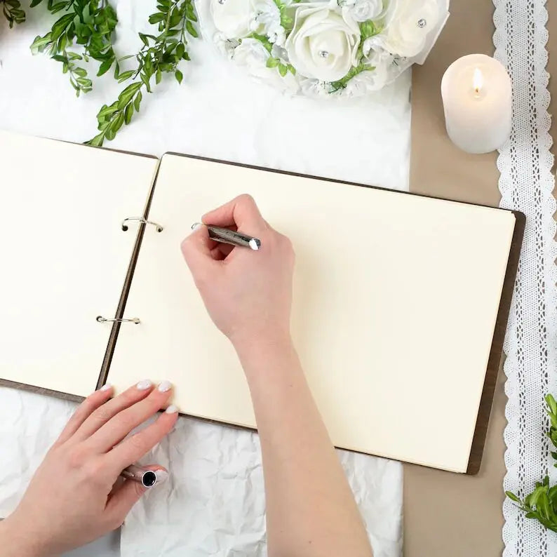 Memorial Guest Book, Celebration of Life Funeral Guest Book, Custom Wood Guestook, In Loving Memory Sign In Book, Engraved Guest