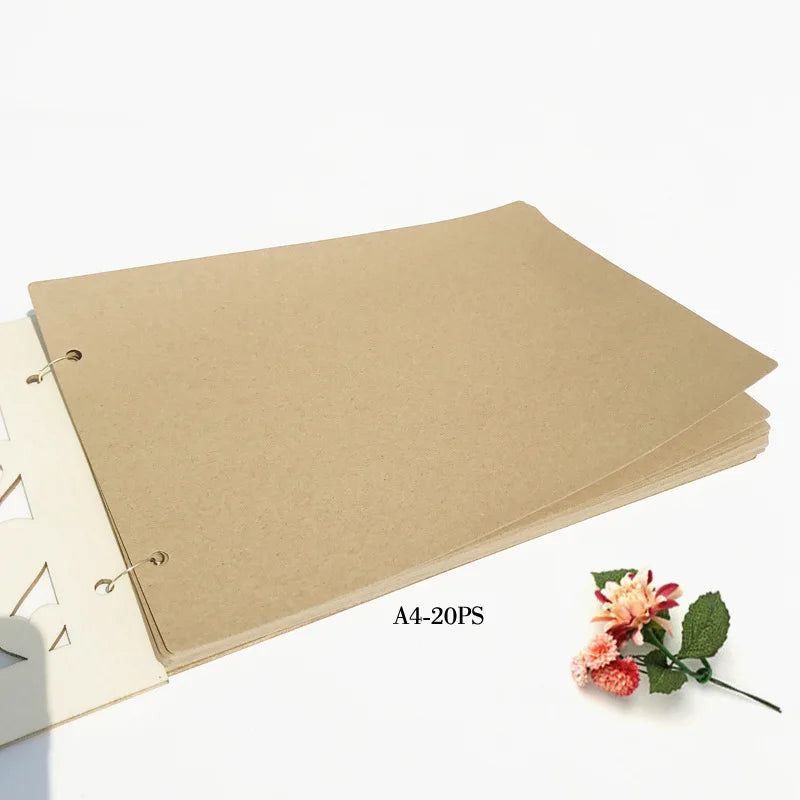 10/20/30/40 Pages Wedding Guest Book Wedding Signs Wood Wedding Signature Guest Book DIY Photo Album Party Decoration