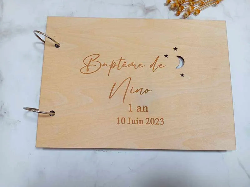 Custom Wedding Guestbook Guest Book for Wedding Baptism Communion Hollow Out Stars and Moon Simple and Romantic Wedding Supplies