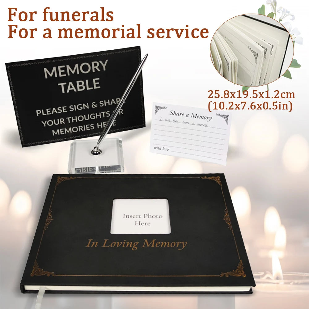 Guest Book Signature Funeral Book Funeral Reception Sign in Funeral Message Book Keepsake Album Anniversary Memorial Sign-inbook