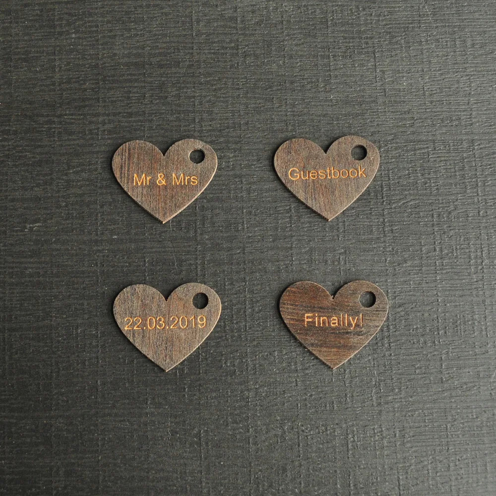 Personalized Rustic Wedding Guest Book, Engraved Wedding Signature Book, Bridal Shower Gift