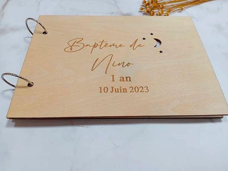 Custom Wedding Guestbook Guest Book for Wedding Baptism Communion Hollow Out Stars and Moon Simple and Romantic Wedding Supplies