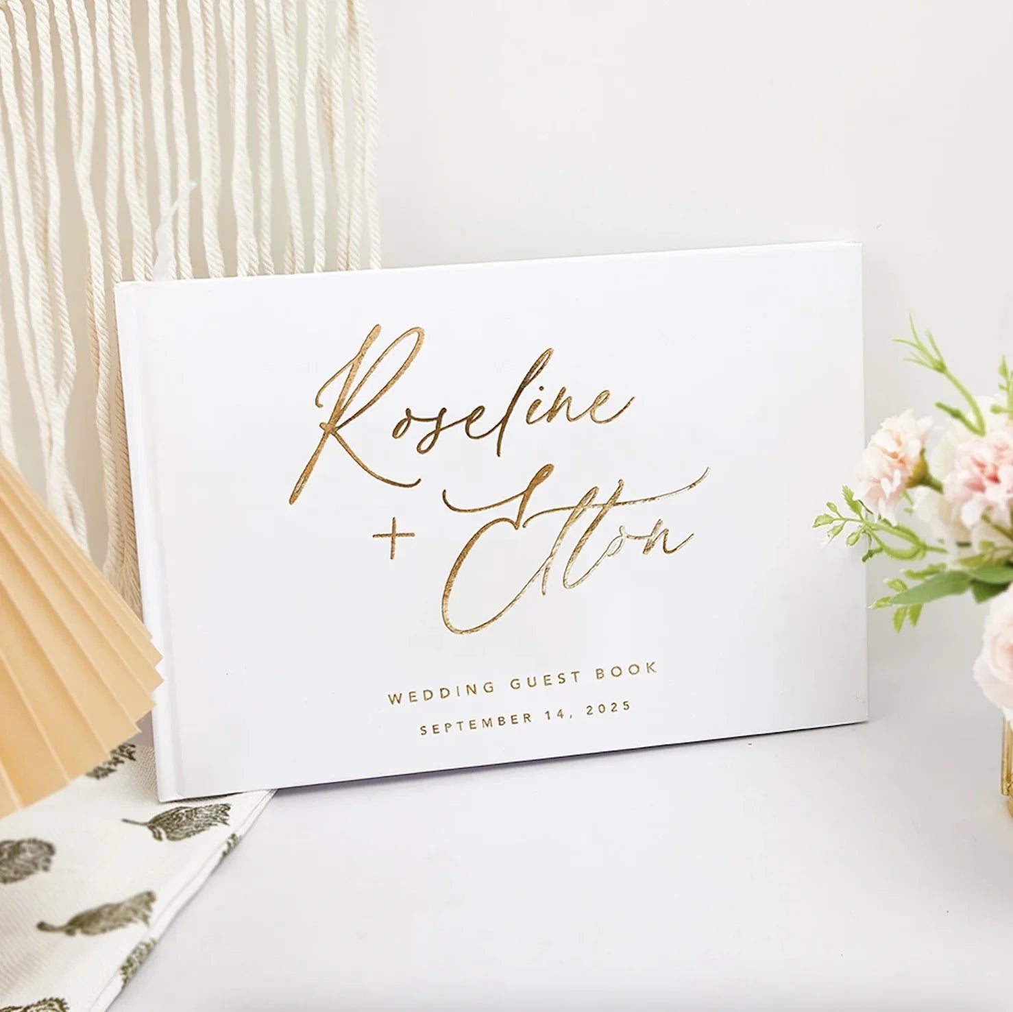 Personalized Wedding Guest Book Anniversary Birthday Baptism Decor Message Book Couples Keepsake Book Signing Book Photo Albums