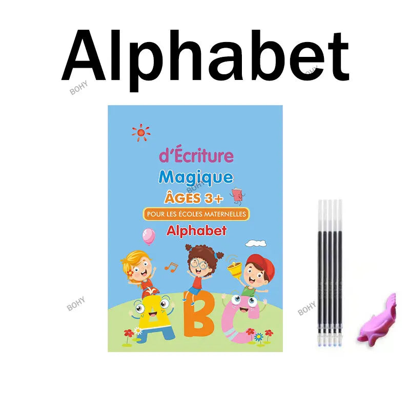 Reusable Children 3D Copybook For Calligraphy Numbers 0-10 Handwriting Copybooks Learning Math Writing Practice Book For Kids