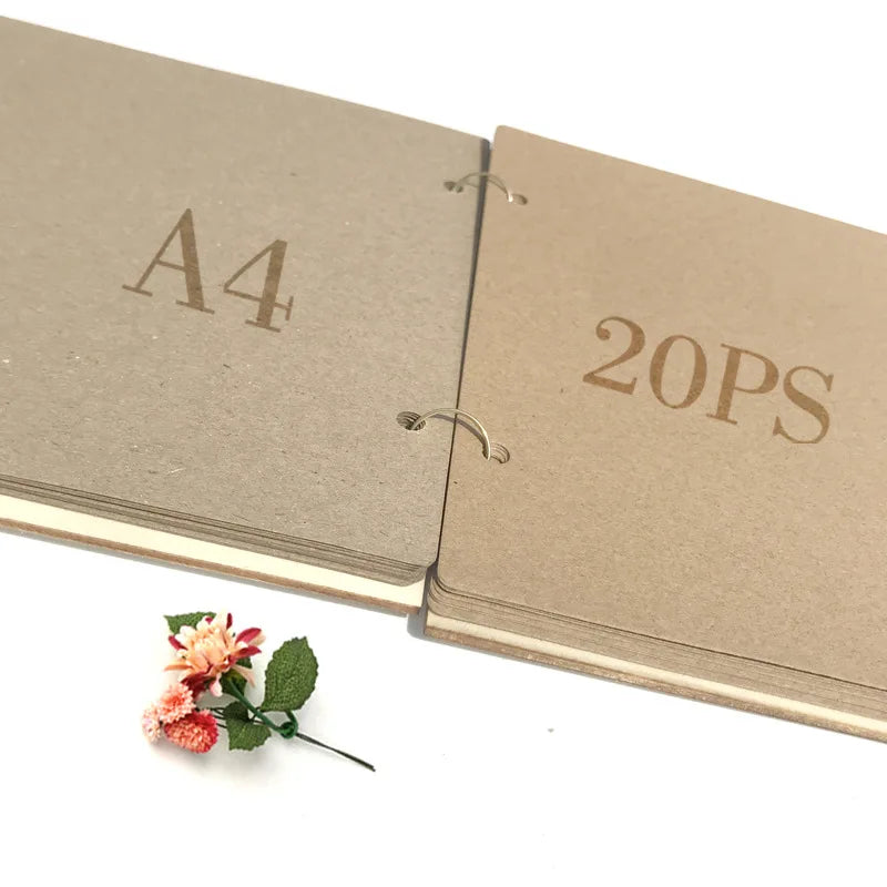 10/20/30/40 Pages Wedding Guest Book Wedding Signs Wood Wedding Signature Guest Book DIY Photo Album Party Decoration