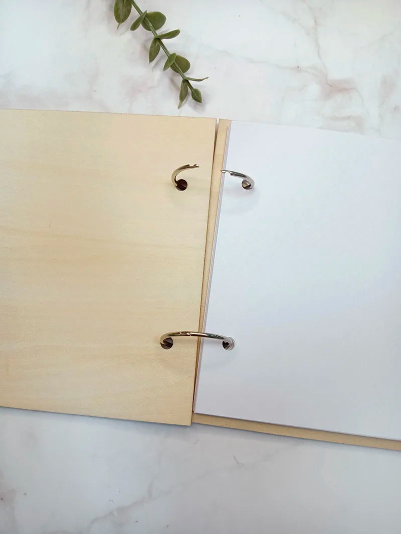 Personalised Engraved "Leaf Design" Wedding Guest Book, Custom Wooden Engagement Guest Book Bridal Favor Gift