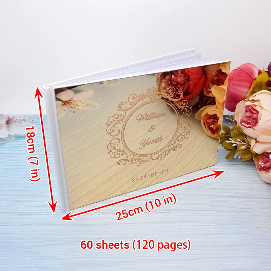 Personalized Anniversary Gift Wedding Guestbook Custom Wedding Book to Sign for Guests Baptism Mariage Decoration