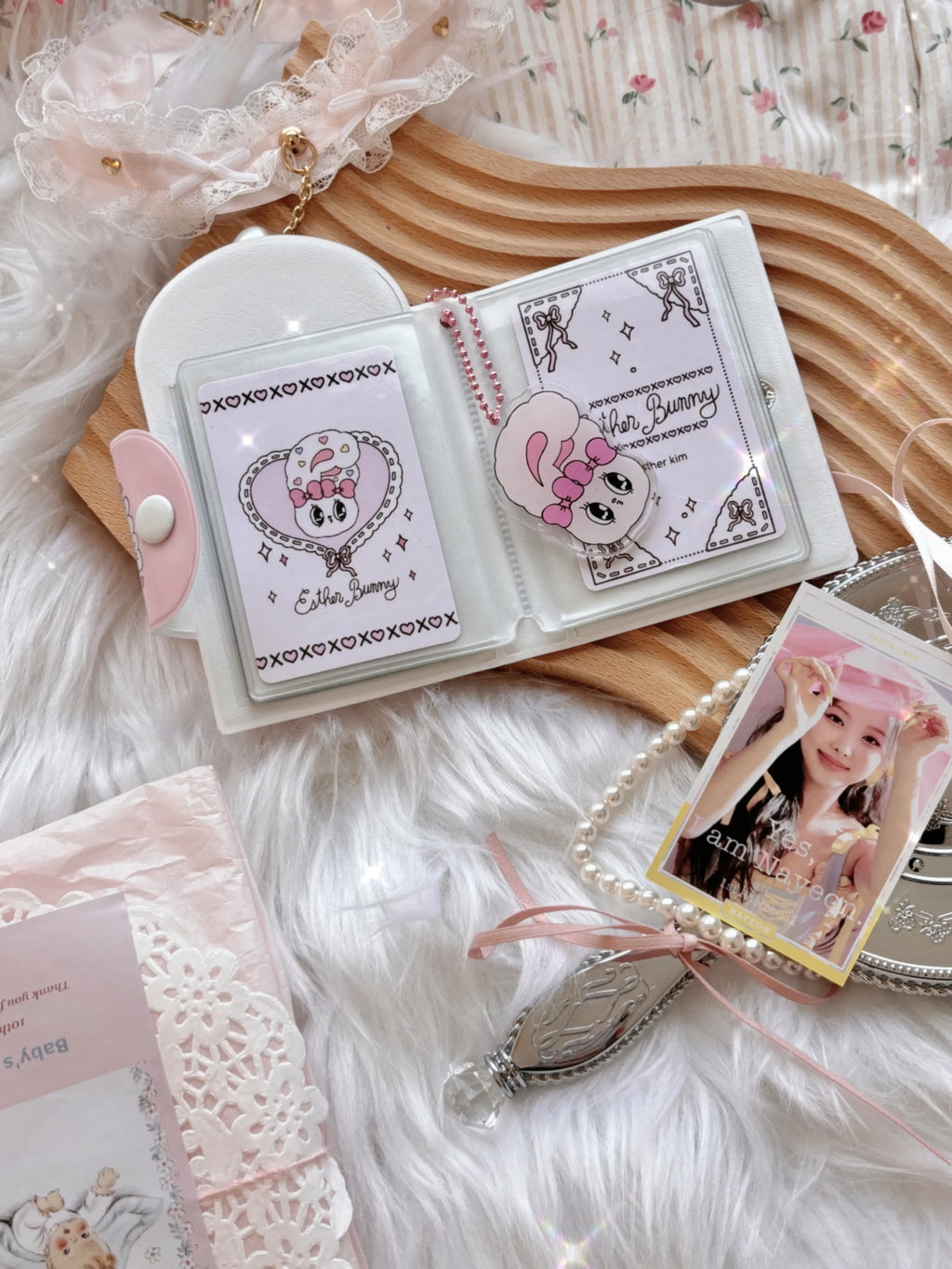 Cute Pink Photocard Holder Card Collect Book life 4 cuts Bookmarks Idol Photo Album Kpop Binder