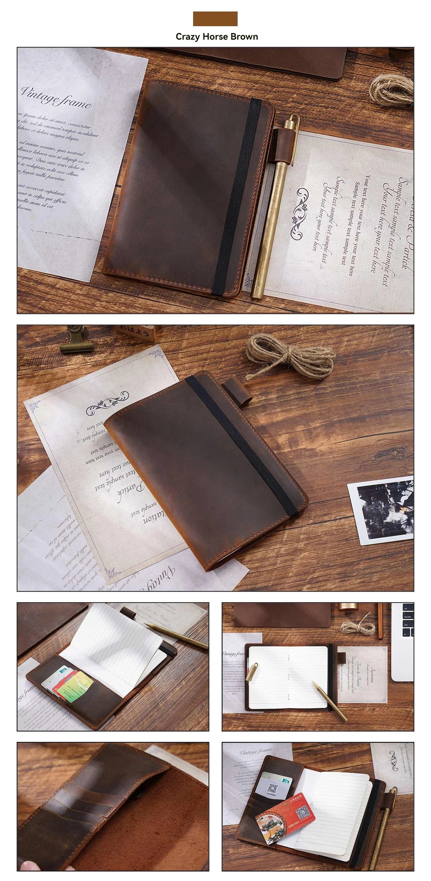 Travel Note Book Wax Thread Sewing Journal Genuine Leather Notebook Handmade DIY  Men Women Exquisite Gift Retro Durable Planner