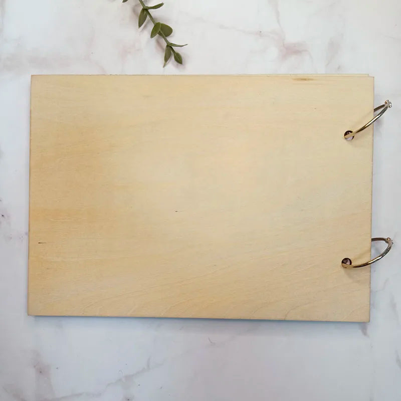 Personalised Engraved "Leaf Design" Wedding Guest Book, Custom Wooden Engagement Guest Book Bridal Favor Gift