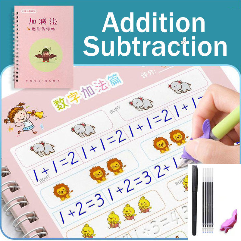 Reusable Children 3D Copybook For Calligraphy Numbers 0-10 Handwriting Copybooks Learning Math Writing Practice Book For Kids