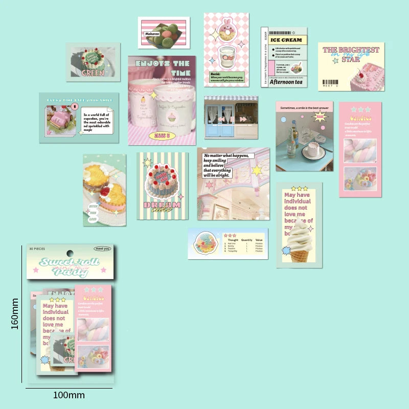 30Pcs/pack Cute Magazine Scrapbooking Stickers Book DIY Junk Journal Material Decoration Album Diary Stationery supplies