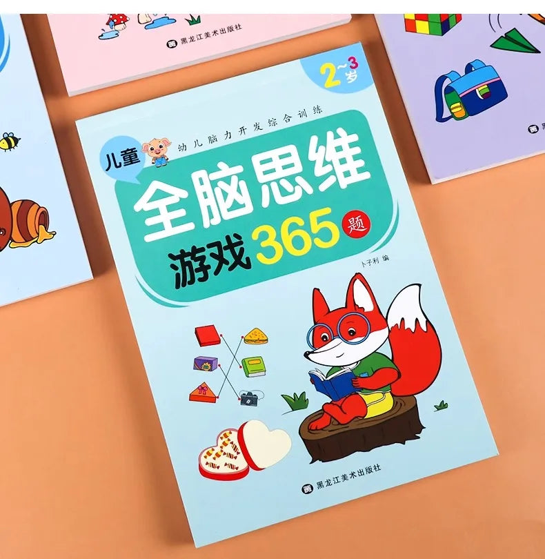 2-7 Years Mathematical Book Animals Drawing Painting Pen Control Training Kids Brain Early Education Book for Kids 365 Questions