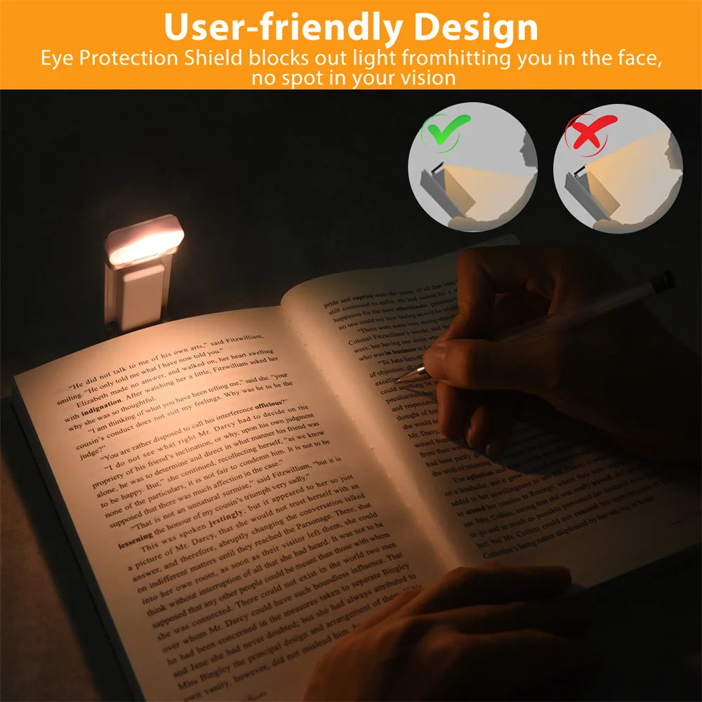 Clip-on Bookmark Book Light With Timer USB Rechargeable Reading Light Mini Led Read Light Portable Bedside Desk Light Read Lamp