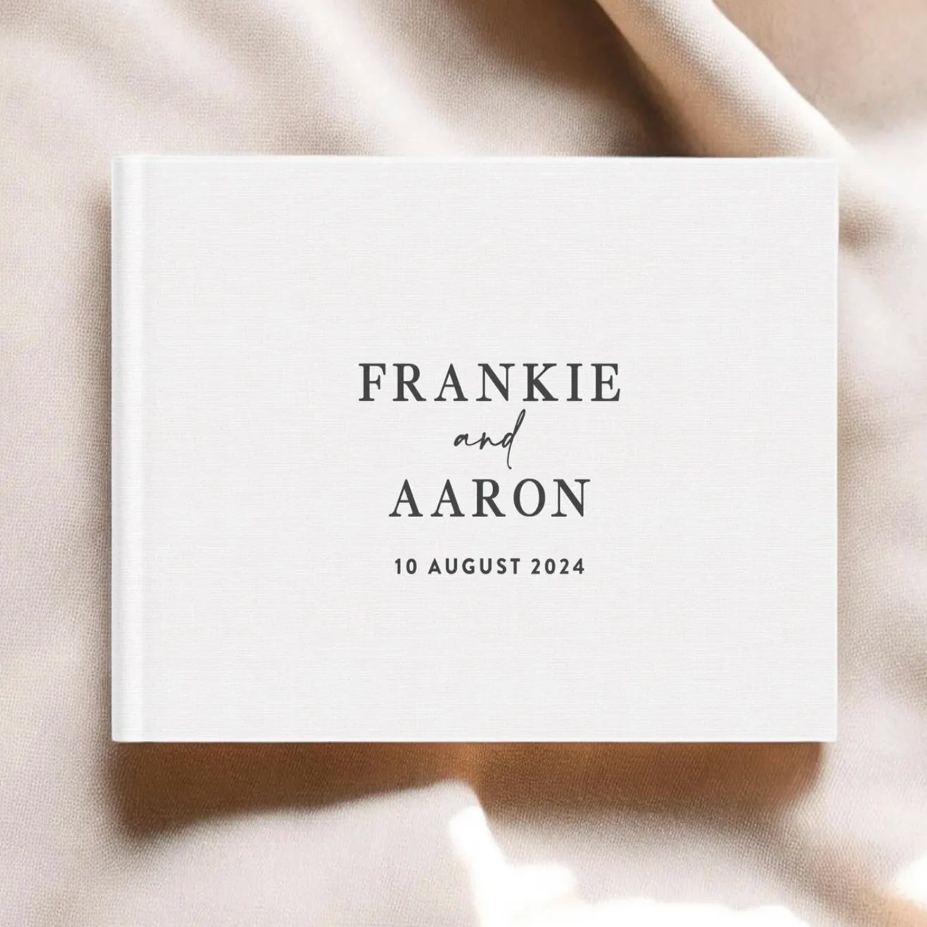 Personalized Wedding Guest Book For Engagement Bachelorette Party Birthday Bridal Shower Keepsake Book Horizontal Signature Book