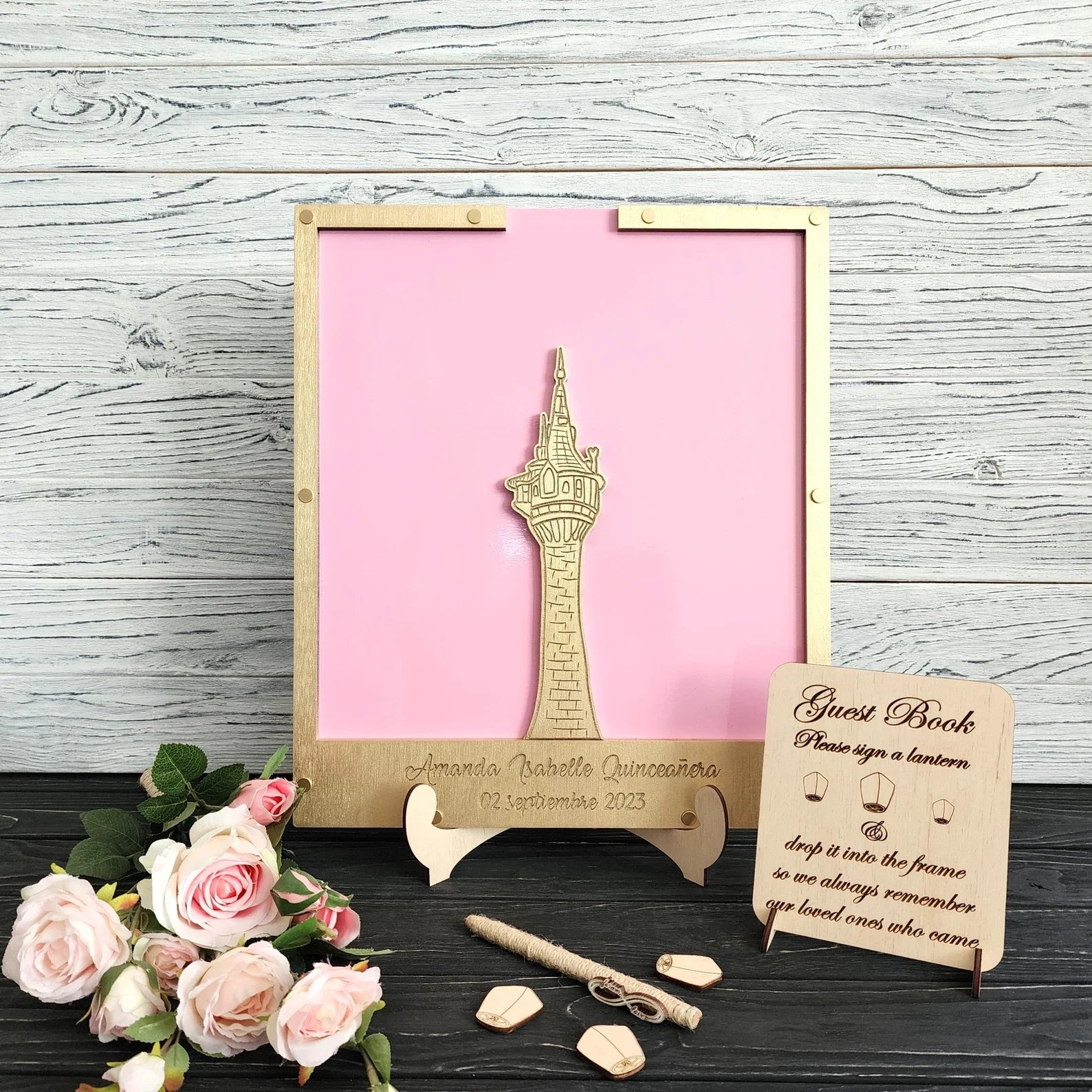 Princess Towel Guest Book, Fairytale Wedding, Alternative Box Guest Book, Fairy Guest Book, Castle Drop Box, Alternative Castle