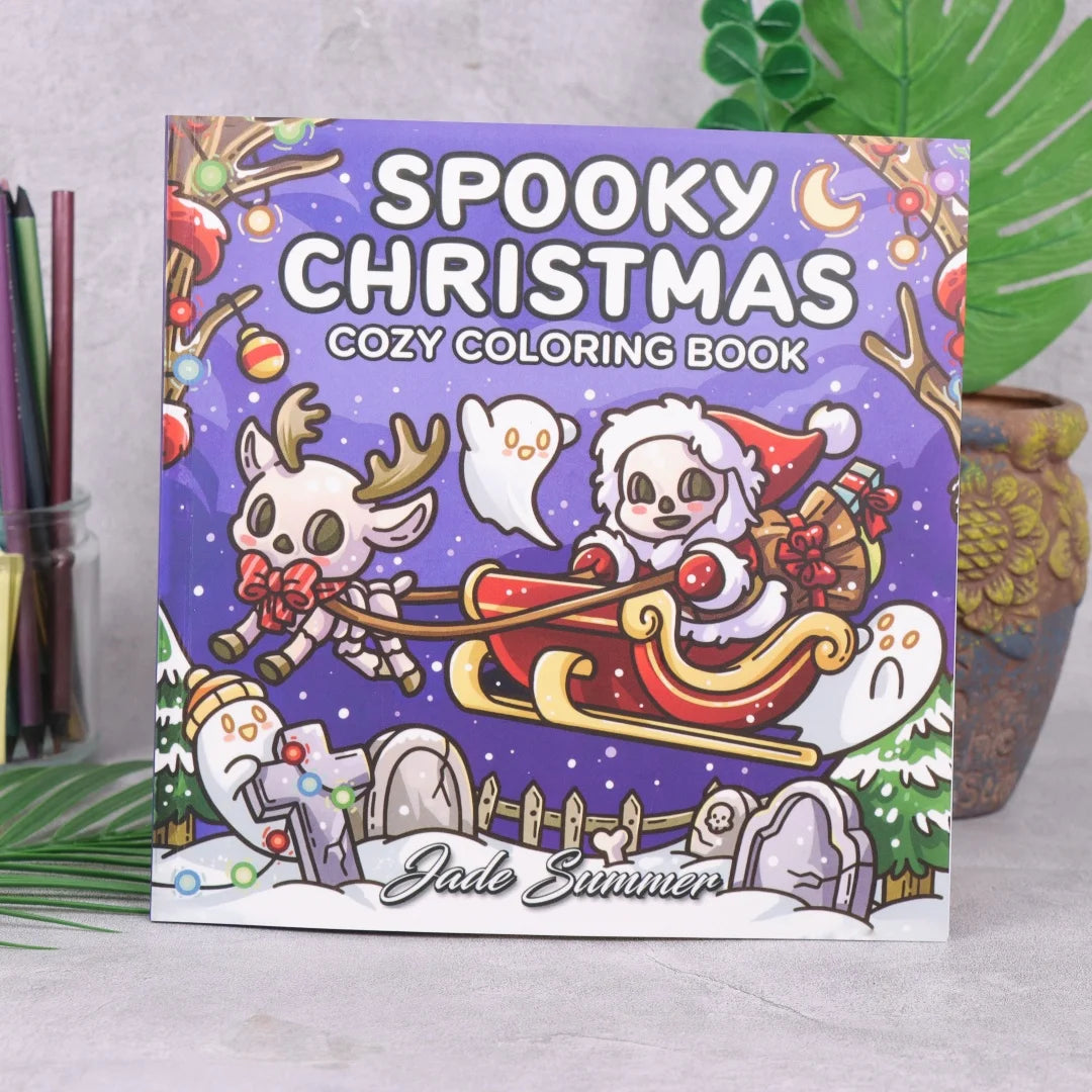 Spooky Christmas: Cute Coloring Book for Adults and Teens with Adorable Characters and Cozy Holiday Scenes for Relaxation