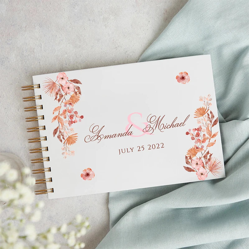 Personalized A4-A5 Guest Book for Wedding Decoration Custom Wedding Guest Book Birthday Photo Album Flower Signature Book Gifts