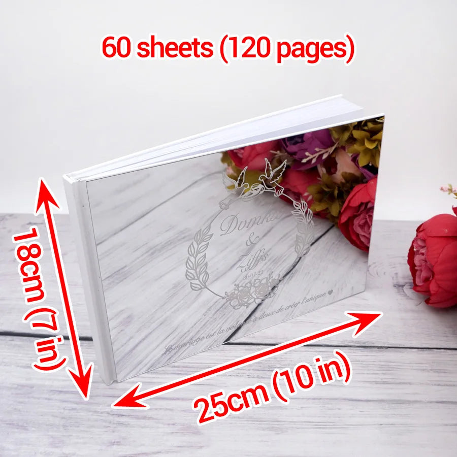 Personalized Signature Guest Book Custom Acrylic Mirror Bride & Groom Name Wedding Gift Bridal Shower Festive Party Supplies