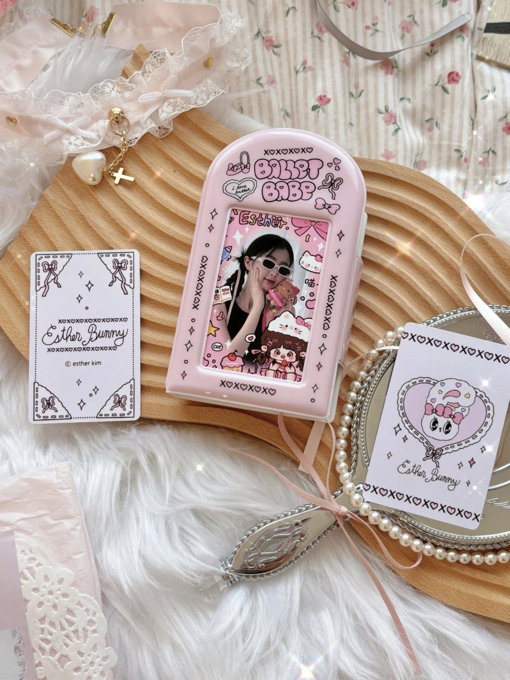 Cute Pink Photocard Holder Card Collect Book life 4 cuts Bookmarks Idol Photo Album Kpop Binder