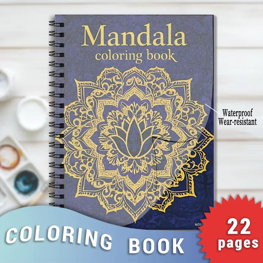 Mandala Coloring Book for Adults - 8.3x11.2 inches Stress Relief 22 Pages Art Therapy Illustrations Holiday Gift