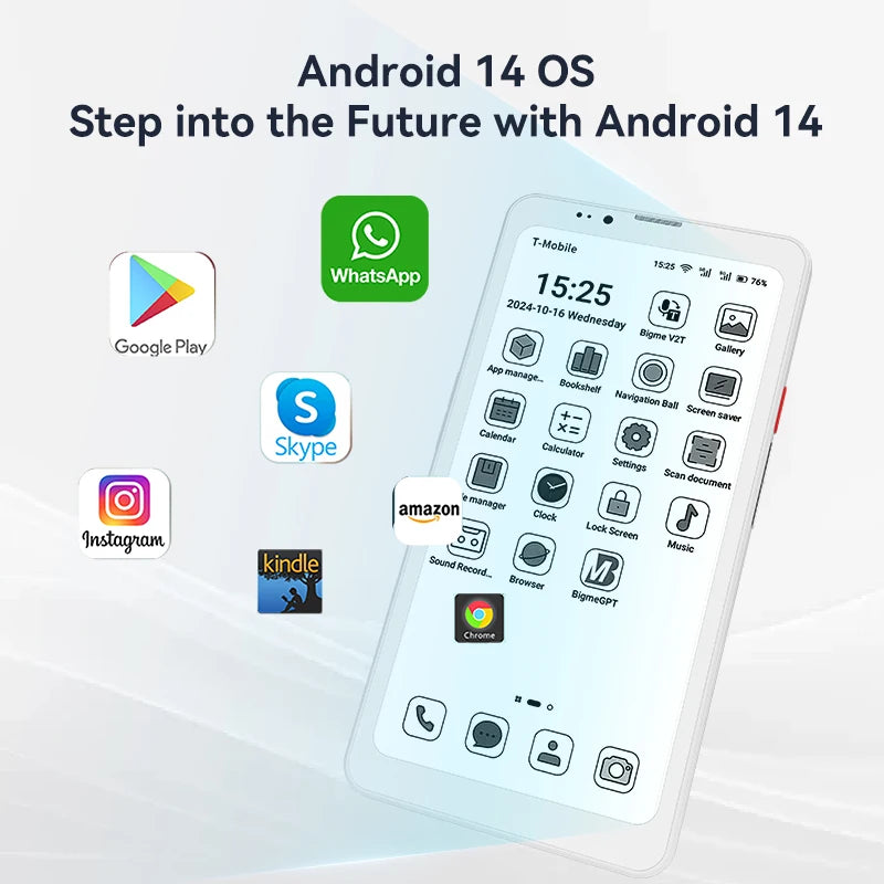 BIGME Hibreak Pro ebook reader 6.13'' E-ink screen Electronic book 300PPI Android 14 Open System 8+256GB ereader tablet with NFC