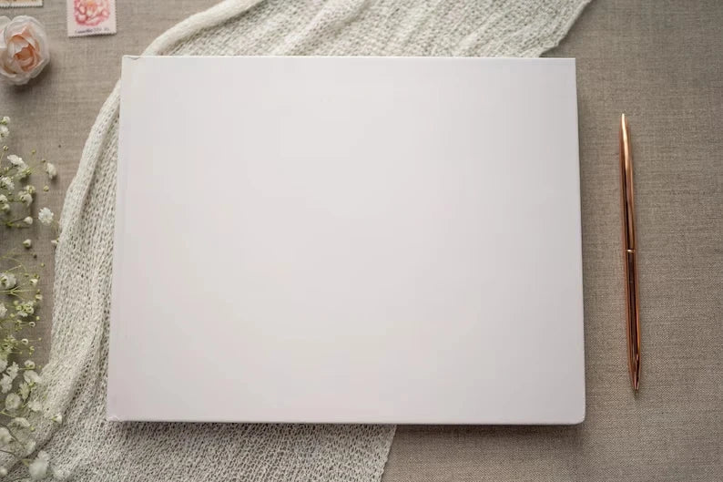 Personalized Wedding Guest Book For Engagement Bachelorette Party Birthday Bridal Shower Keepsake Book Horizontal Signature Book