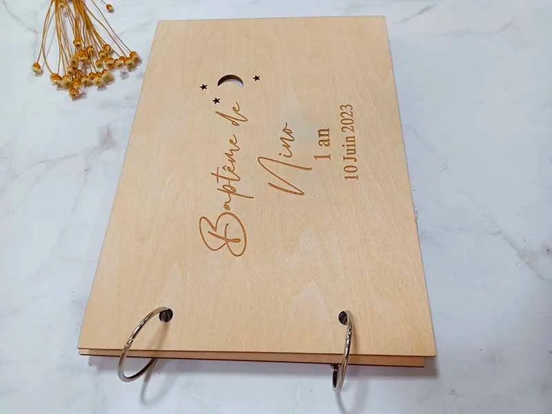 Custom Wedding Guestbook Guest Book for Wedding Baptism Communion Hollow Out Stars and Moon Simple and Romantic Wedding Supplies