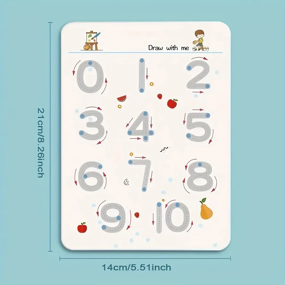 36pages Reusable Kids' Writing Book - Erasable Practice for Ages 3-6, Durable Training Workbook